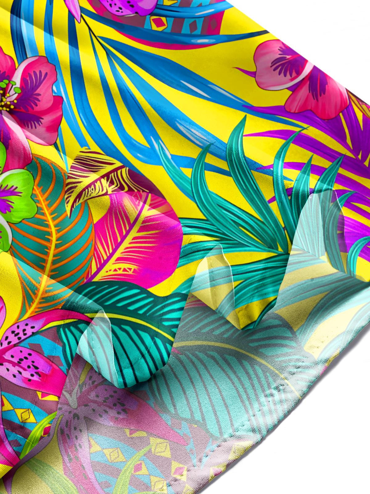 Hemden Für Blumenblattdruck -Tasche Kurzarm Shirts