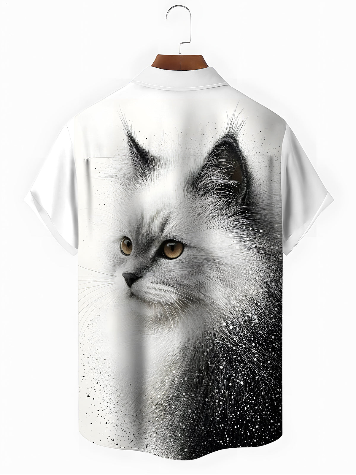 Katzendruck Herren -Taschen -Kurzarmhemden
