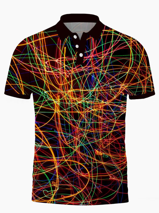 Line Herren Kurzärmel -Tasten -Polo -Hemd