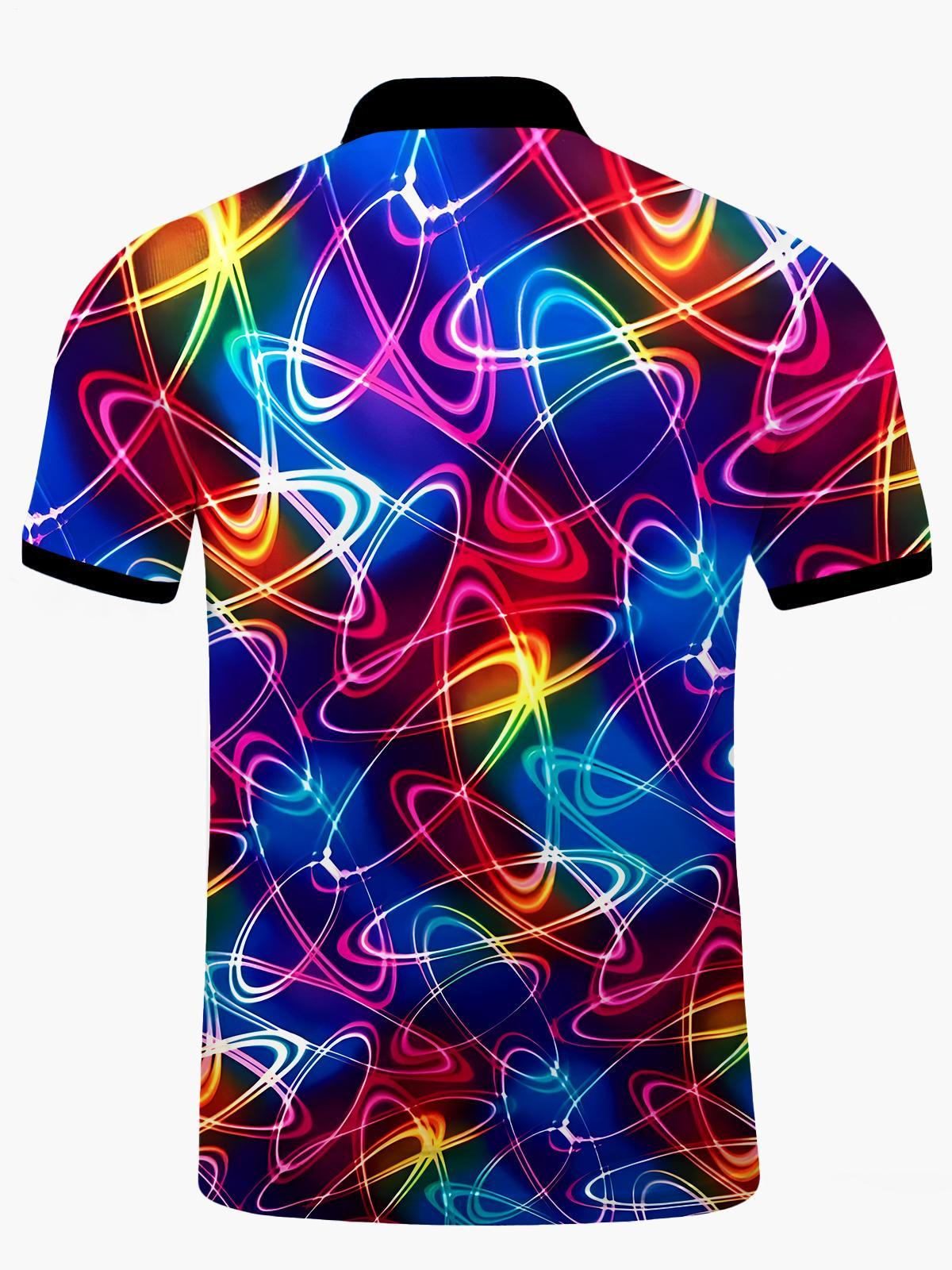 Abstrakter Männer Mit Kurzem Ärmelknopf Poloshirt