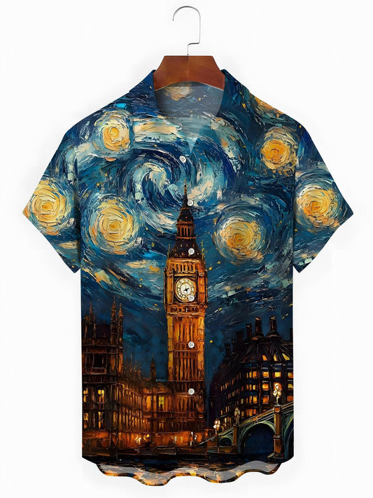 Ölmalerei Kunstdruck Herren Tasche Kurzarm Shirts