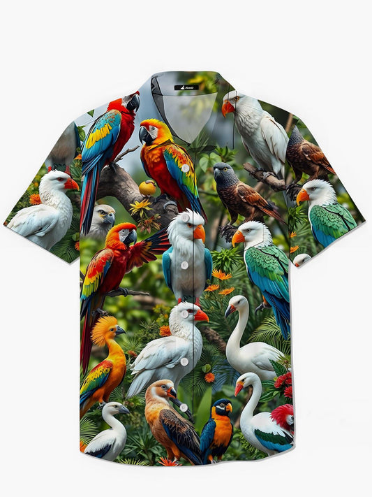 Papageienabdruck Herren -Tasche Kurzarm Shirts