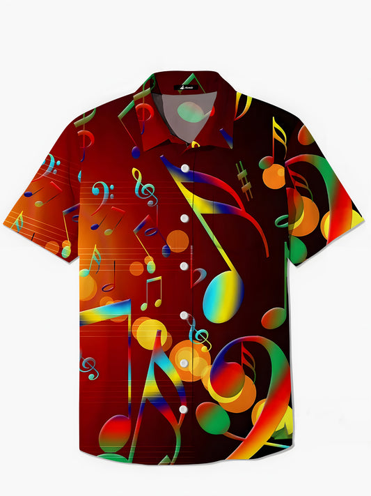 Music Note Herren -Tasche Kurzarm Shirts