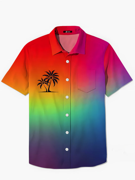 Krawatte Dye Kokosnussbaum -Tasche Kurzarm Shirts