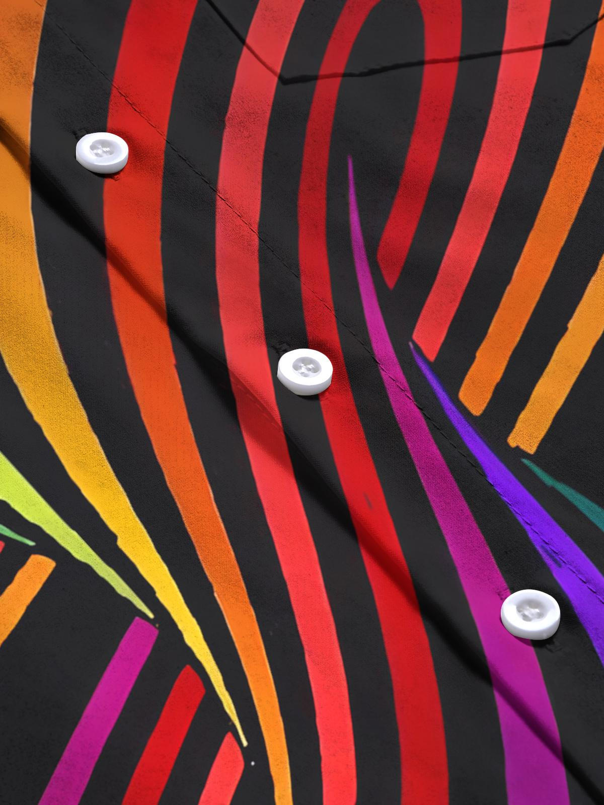 Abstrakte Geometrische Druck -Herren -Tasche Kurzarm Shirts