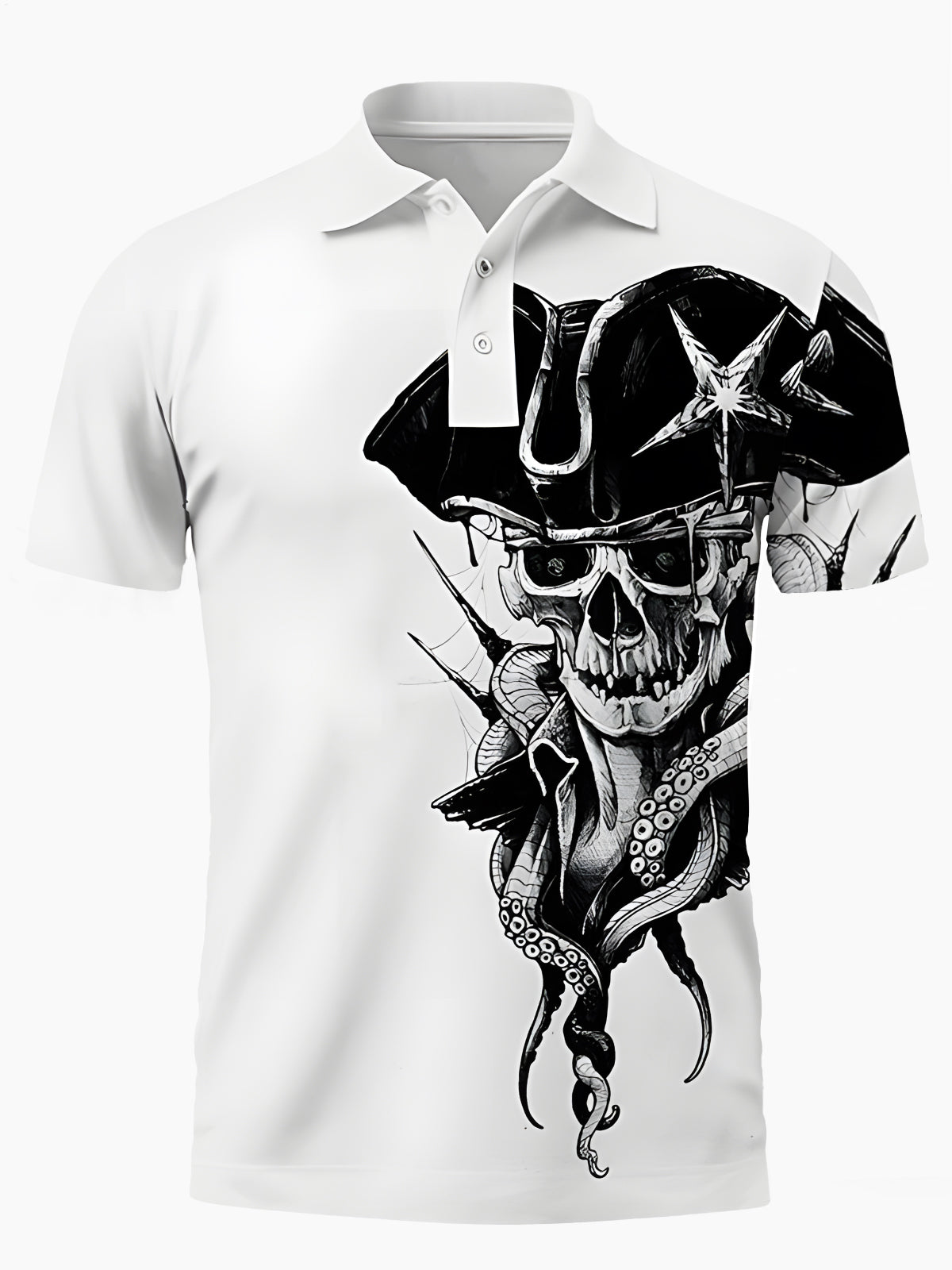Schädel -Herren -Kurzärmel -Polo -Hemd Von Schädel