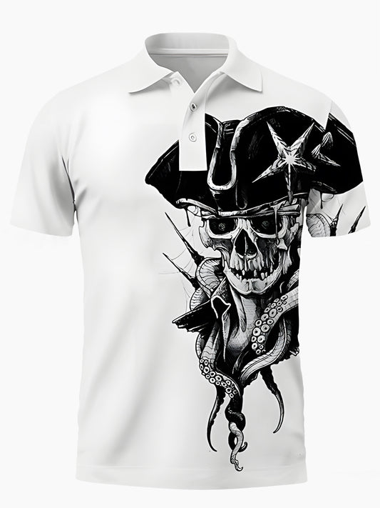 Schädel -Herren -Kurzärmel -Polo -Hemd Von Schädel