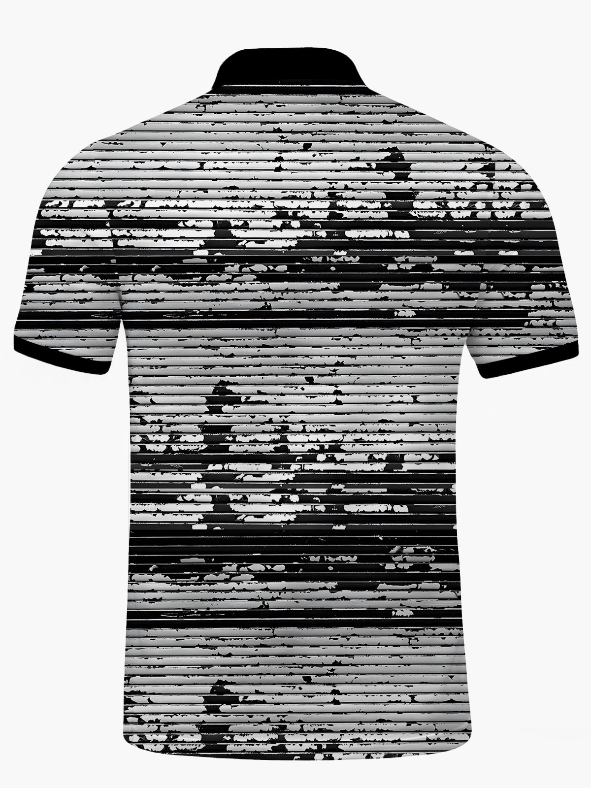 Geometrische Linien Drucken Kurzärmel -Polo -Hemd Von Männern.