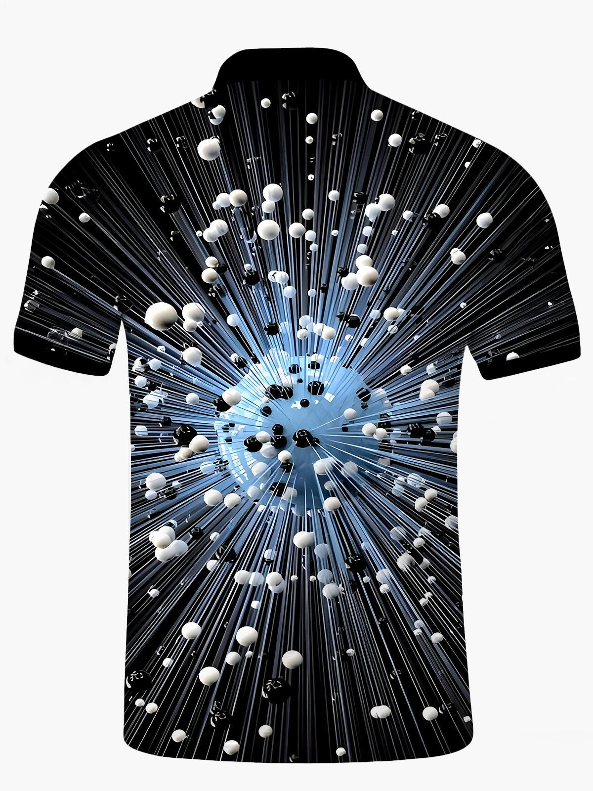 Geometrie Herren Kurzärmel -Polo -Hemd Polo -Hemd