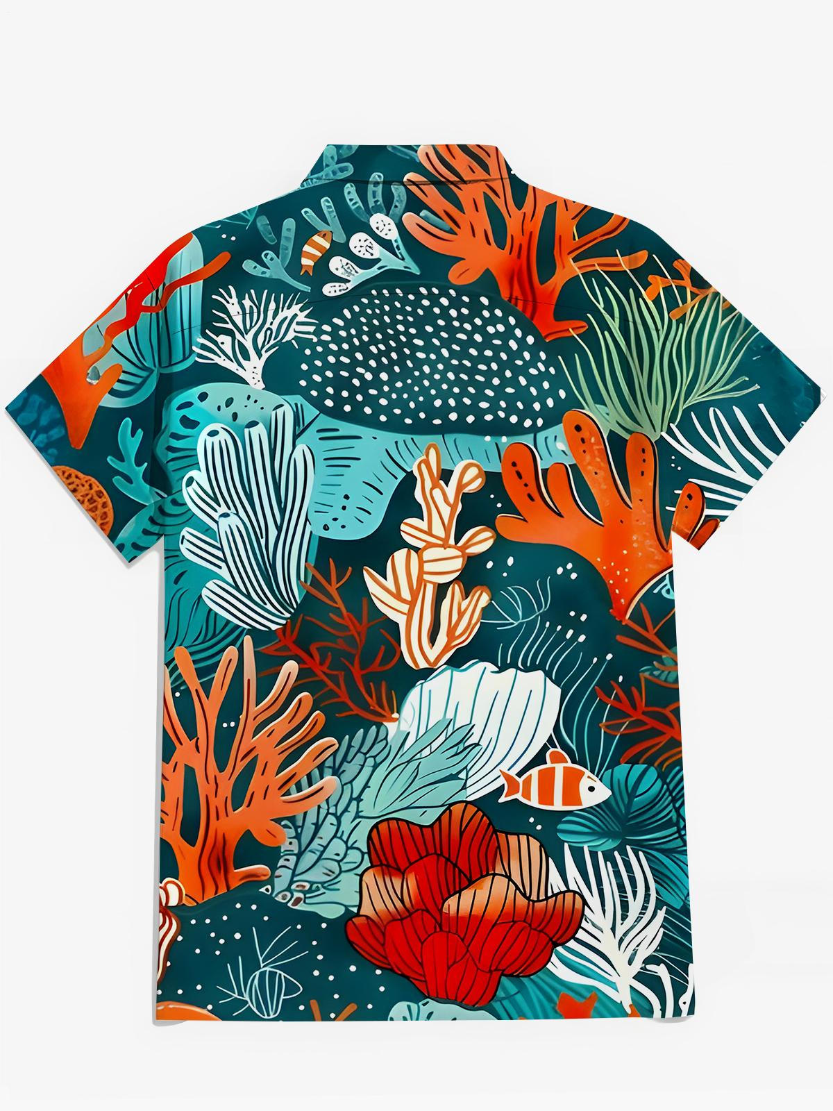 Hawaiianische Herren -Taschen -Kurzarmhemden