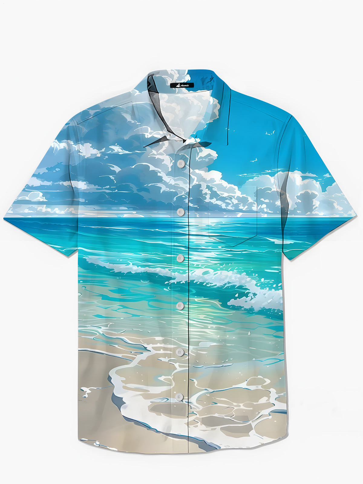 Hawaiian Beach Herren -Tasche Kurzarm Shirts