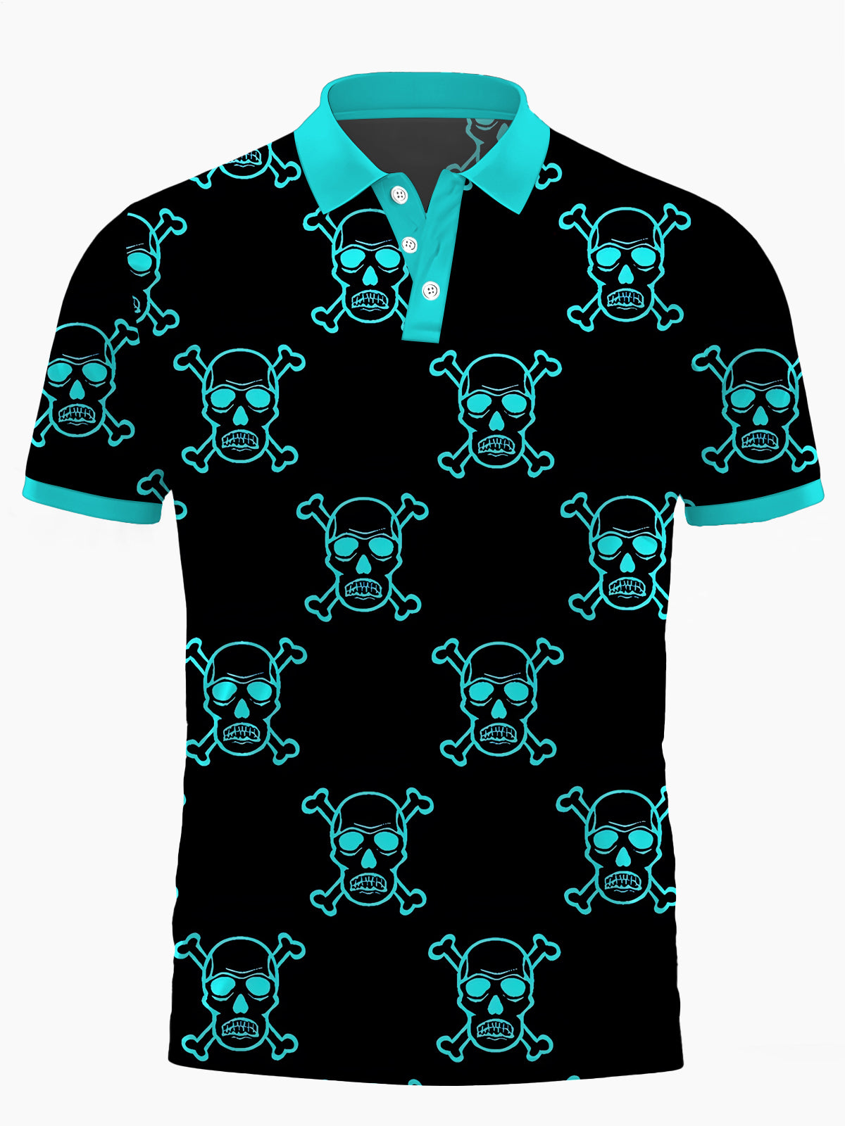 Schädeldrucken Kurzärmel -Polo -Hemd Für Männer