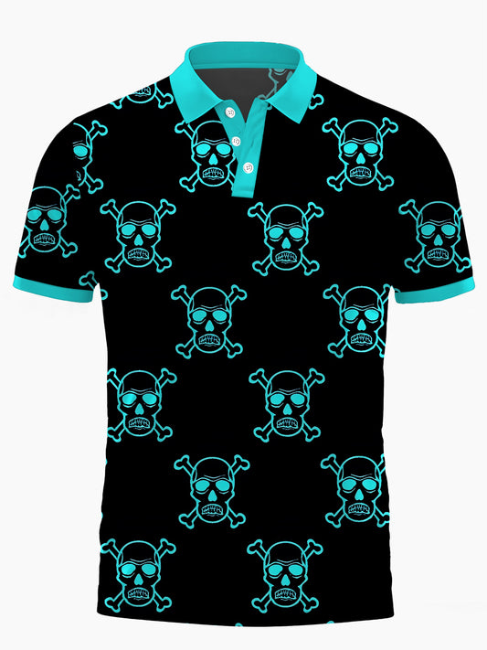 Schädeldrucken Kurzärmel -Polo -Hemd Für Männer
