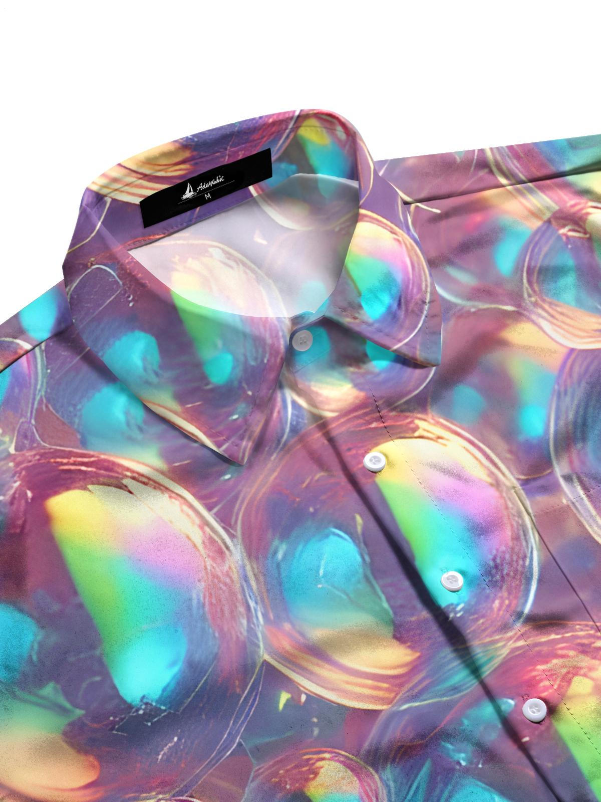Fantastische Farbenfrohe Seife Blasen Drucken Männer Tasche Kurzarm Shirts