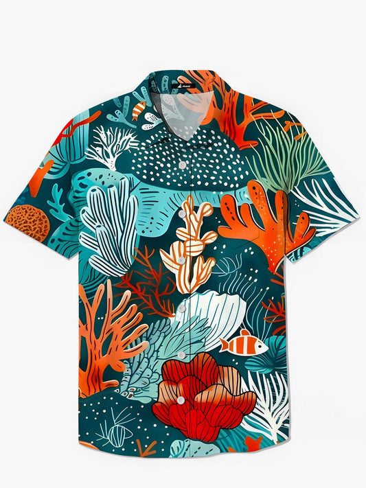 Hawaiianische Herren -Taschen -Kurzarmhemden