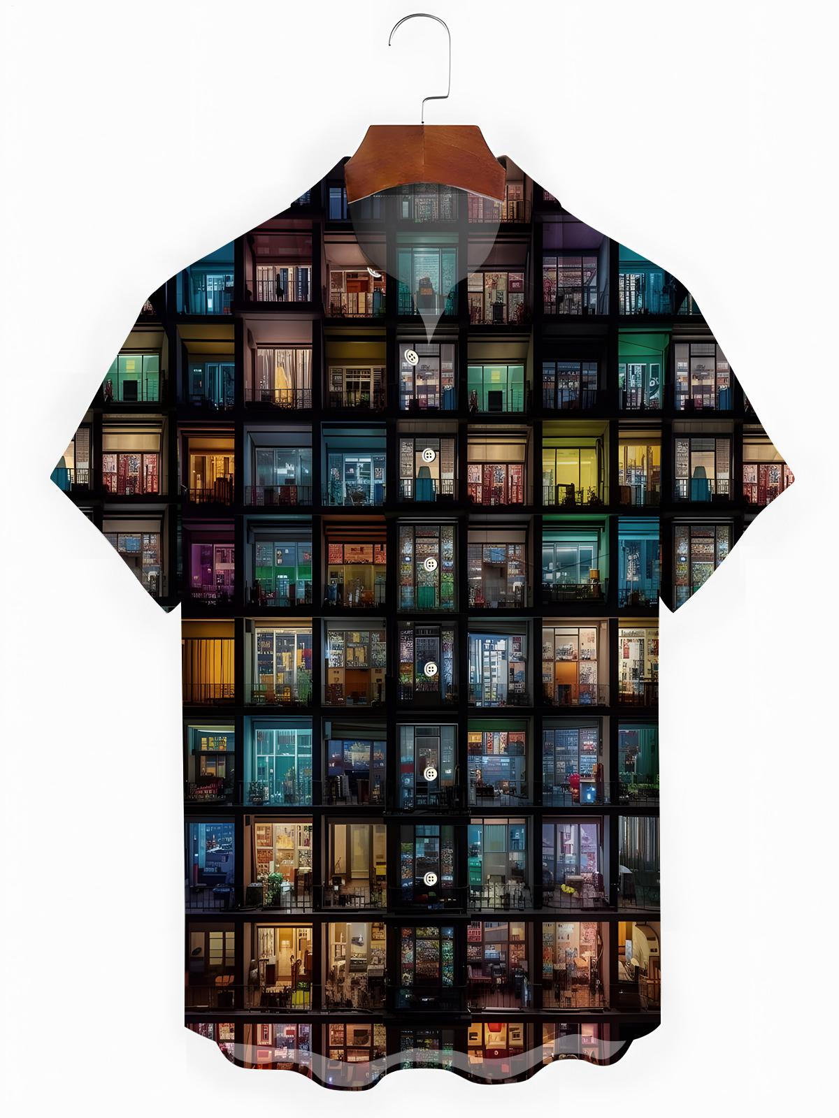 Balkon Drucken Herren -Tasche Kurzarm Shirts