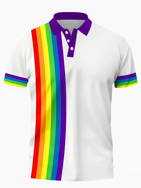 Stripe Herren -Kurzärmel -Polo -Hemd Für Männer