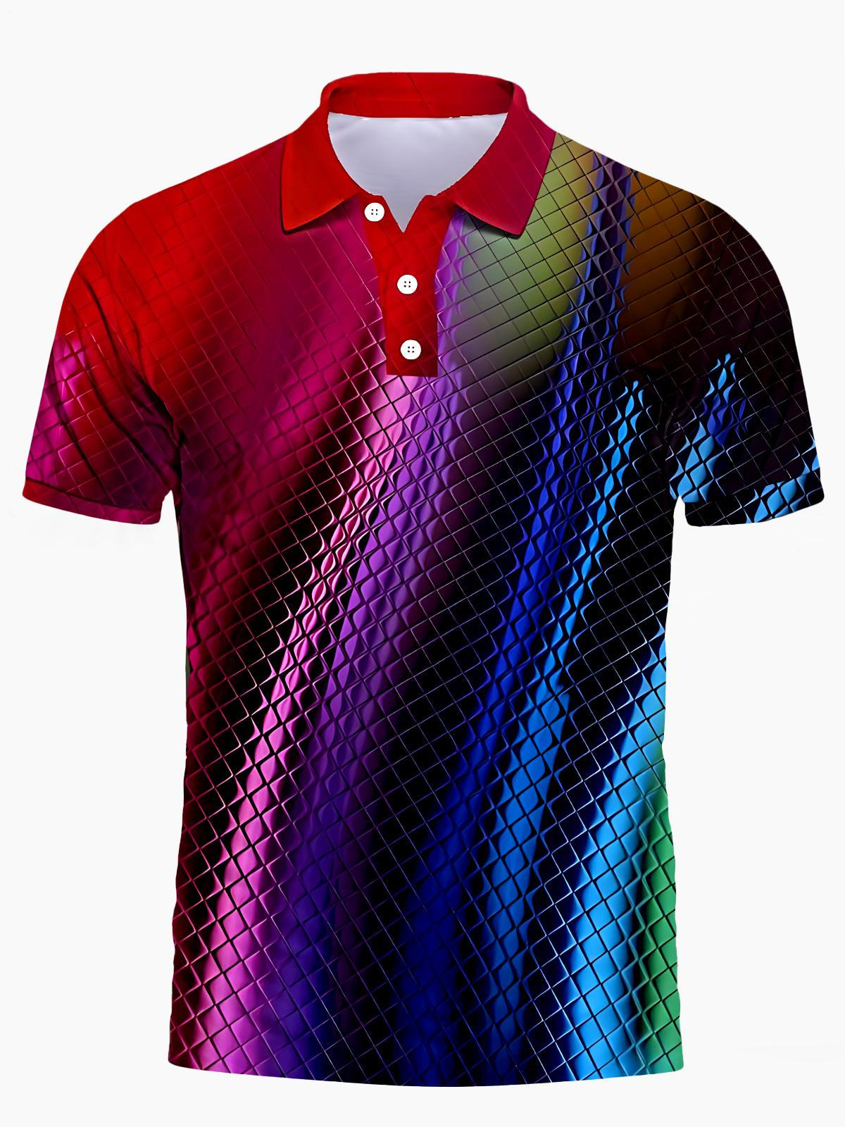 Abstrakter Männer Mit Kurzem Ärmelknopf Poloshirt
