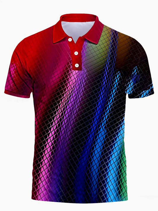 Abstrakter Männer Mit Kurzem Ärmelknopf Poloshirt
