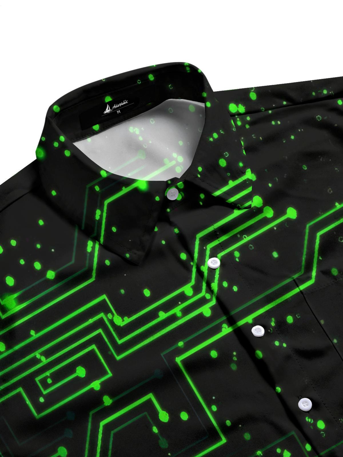 Geometrische Print -Herren -Taschen -Kurzärmel -Shirts