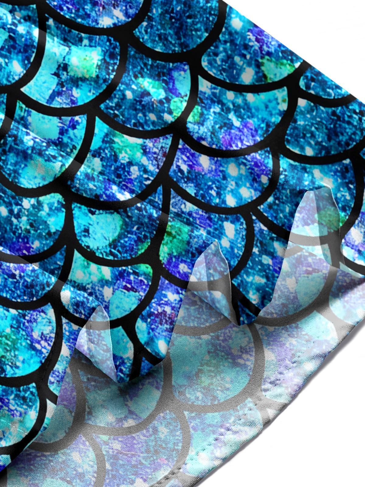 FISH SCALE Drucken Herren -Taschen -Kurzarmhemden