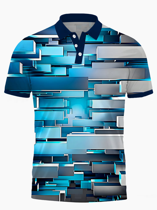 Geometrie Herren Kurzärmel -Polo -Hemd Polo -Hemd