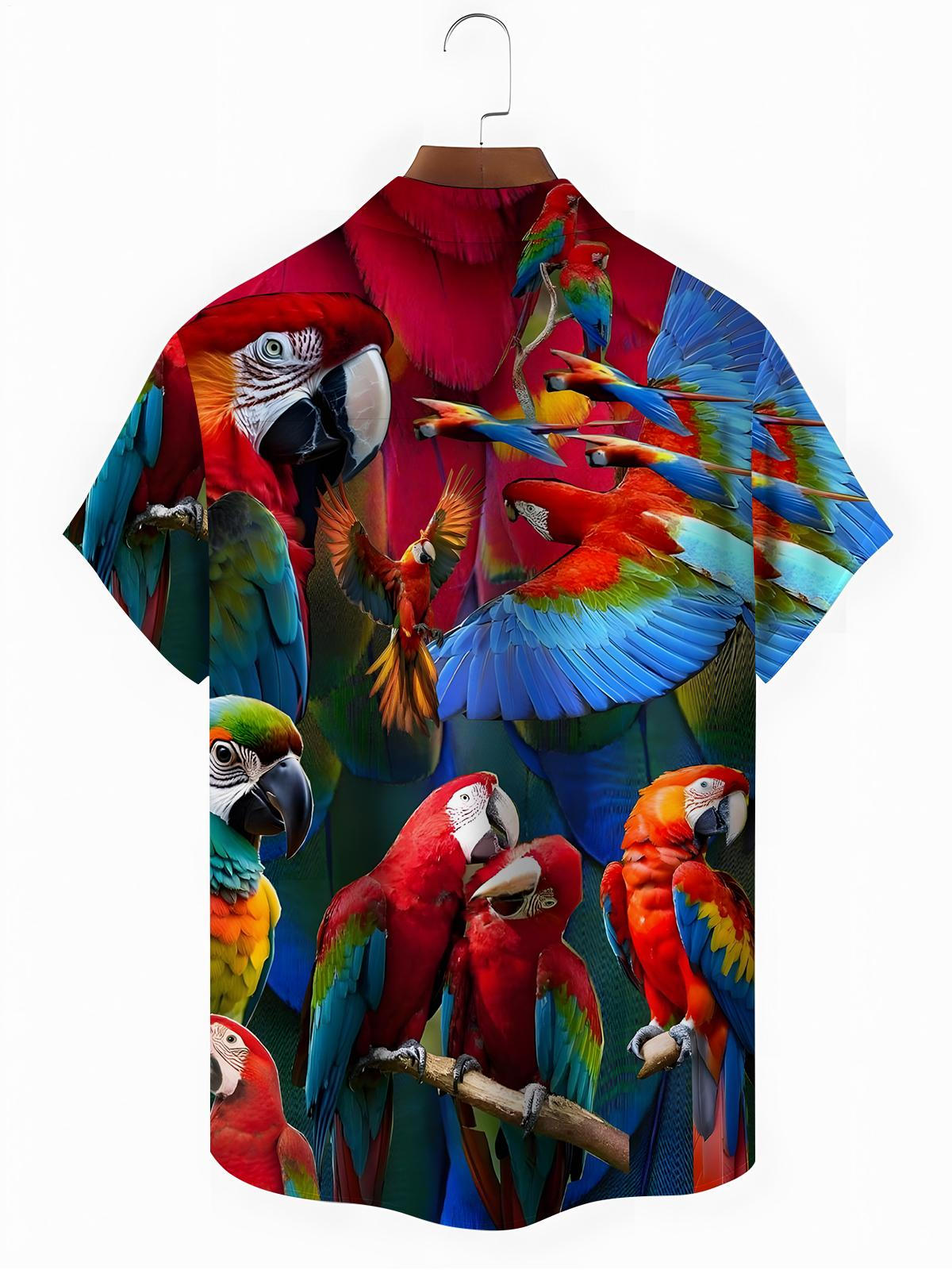 Papageienabdruck Herren -Tasche Kurzarm Shirts