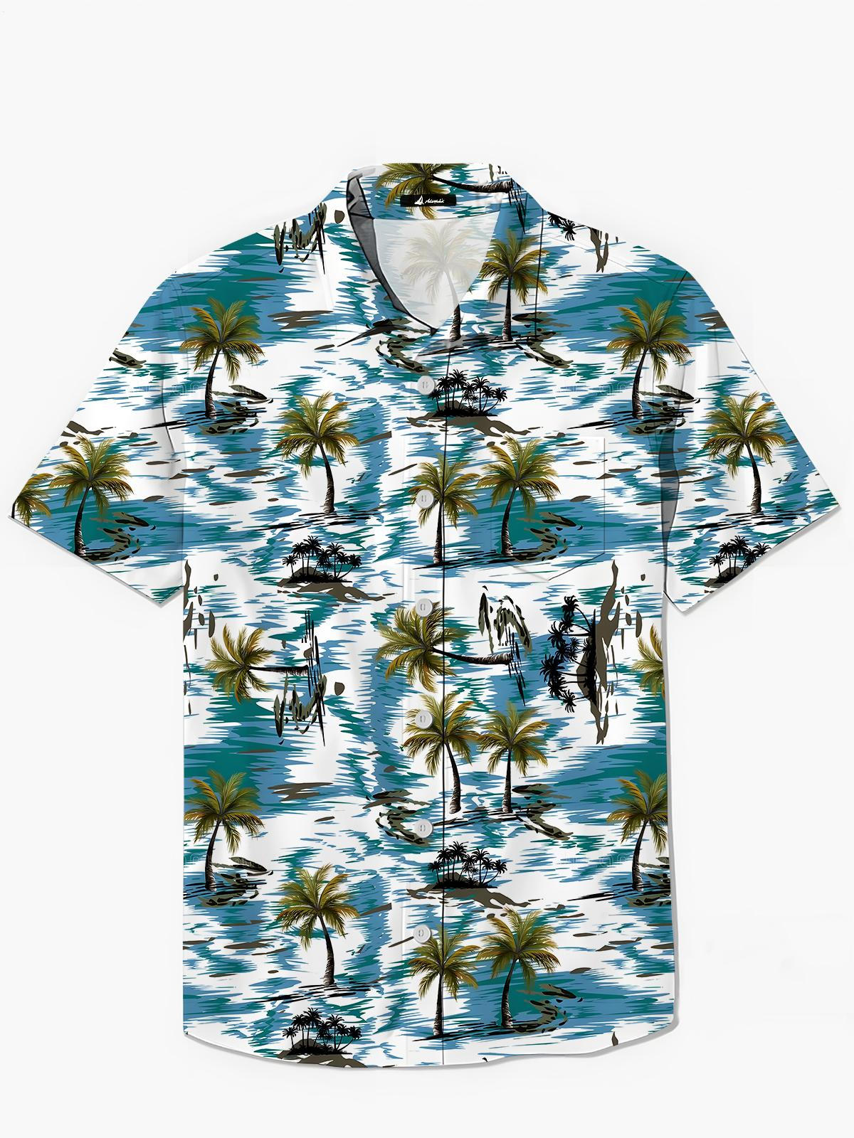 Hawaiianische Herren -Taschen -Kurzarmhemden