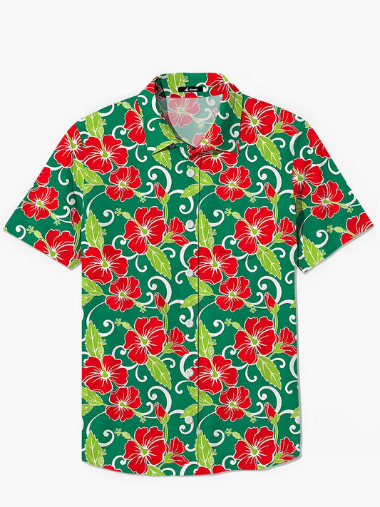 Taschenhemden Für Blumen -Männer In Kurzarm