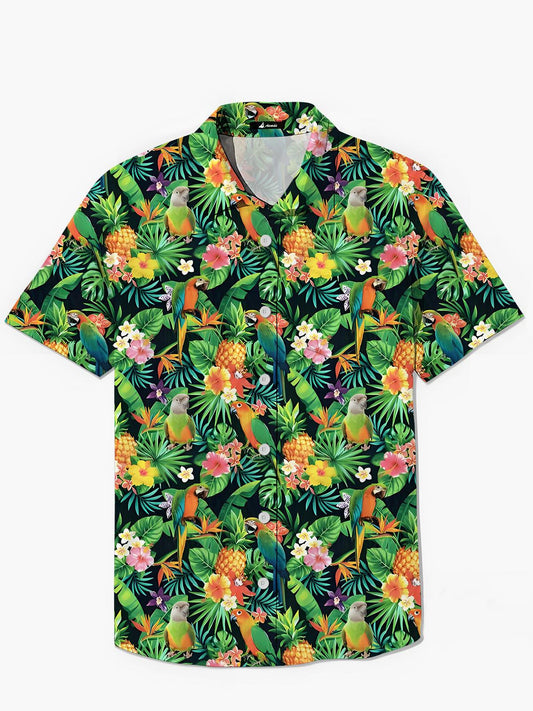 Papageien -Herren -Taschen -Kurzarmhemden