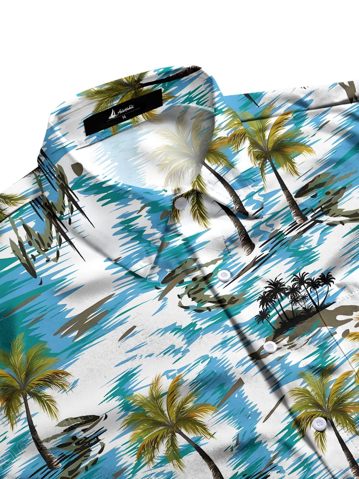 Hawaiianische Herren -Taschen -Kurzarmhemden