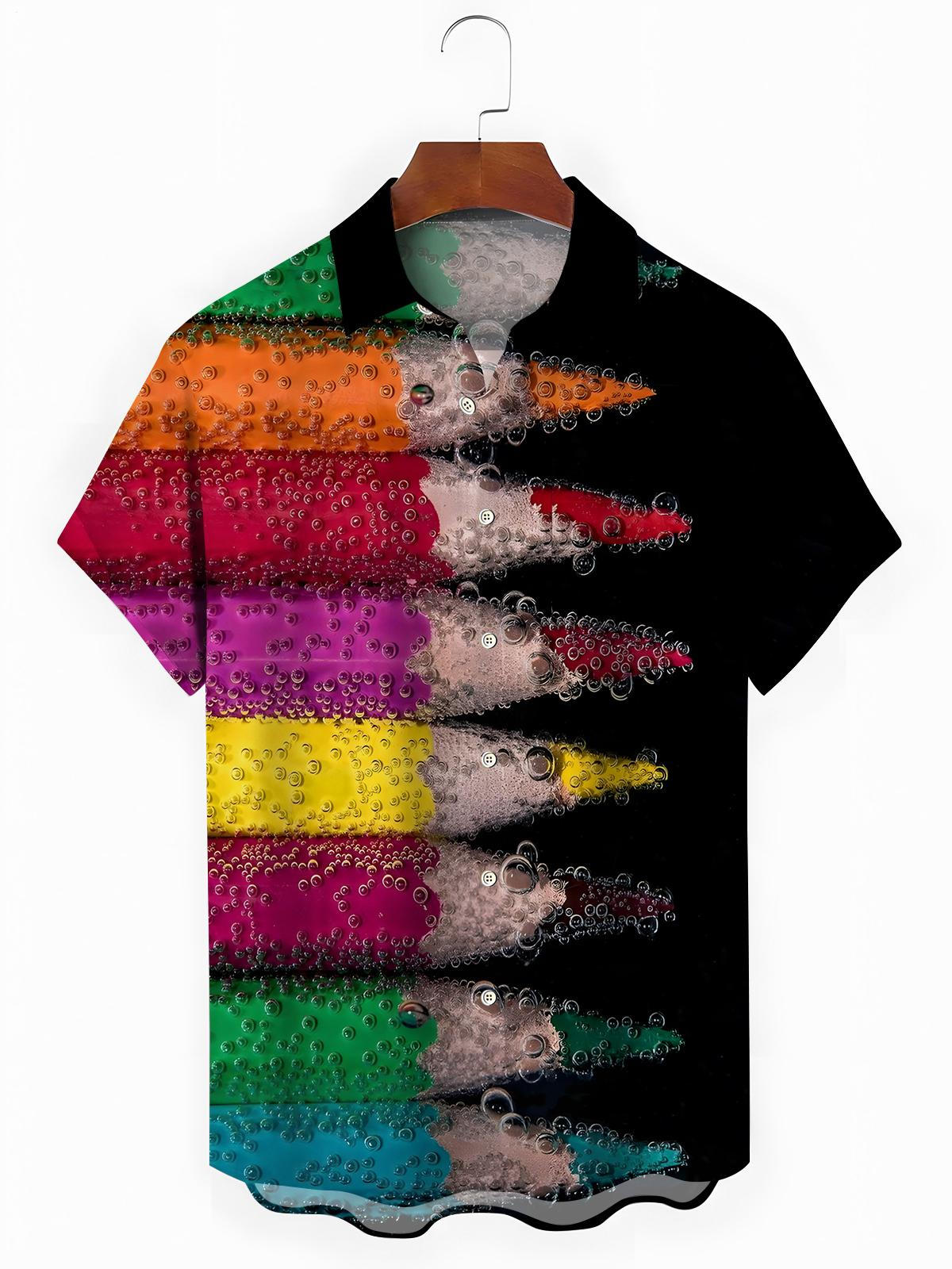 Pinseldruck Herren -Tasche Kurzarm Shirts