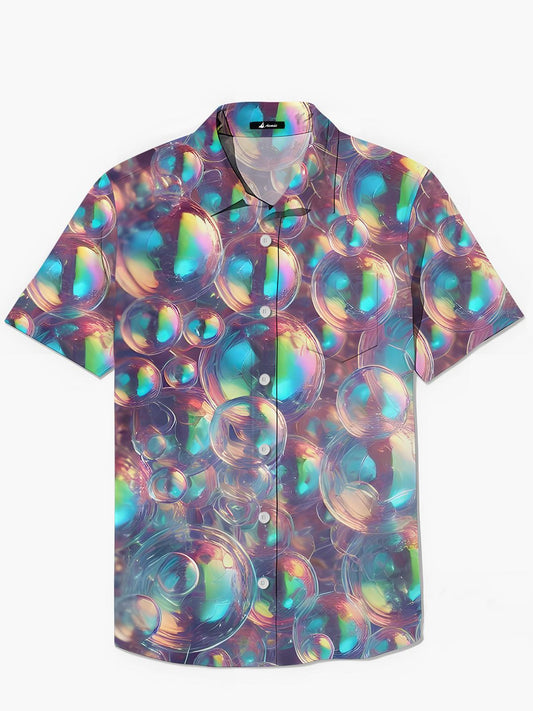 Fantastische Farbenfrohe Seife Blasen Drucken Männer Tasche Kurzarm Shirts