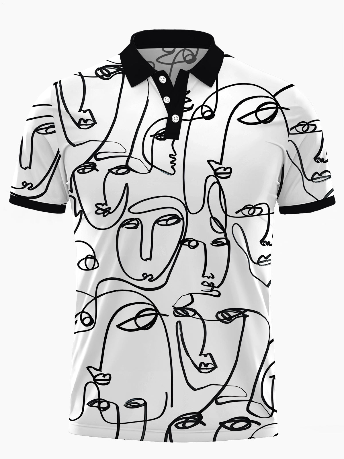 Abstrakter Kunstdruck Herren Kurzärmel -Polo -Hemd.