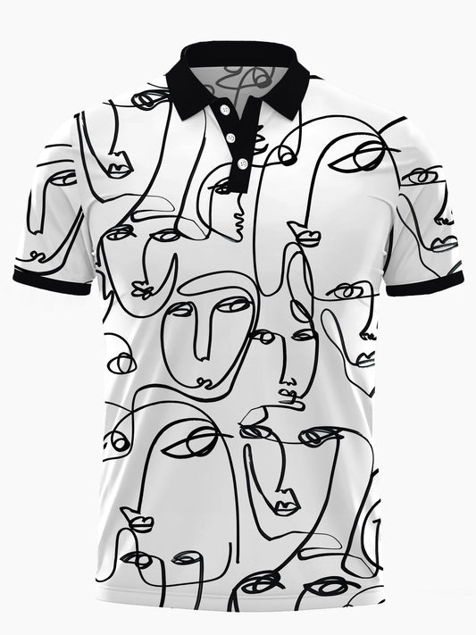 Abstrakter Kunstdruck Herren Kurzärmel -Polo -Hemd.