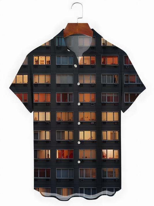 Fensterdruck Herren -Taschen -Kurzärmel -Shirts
