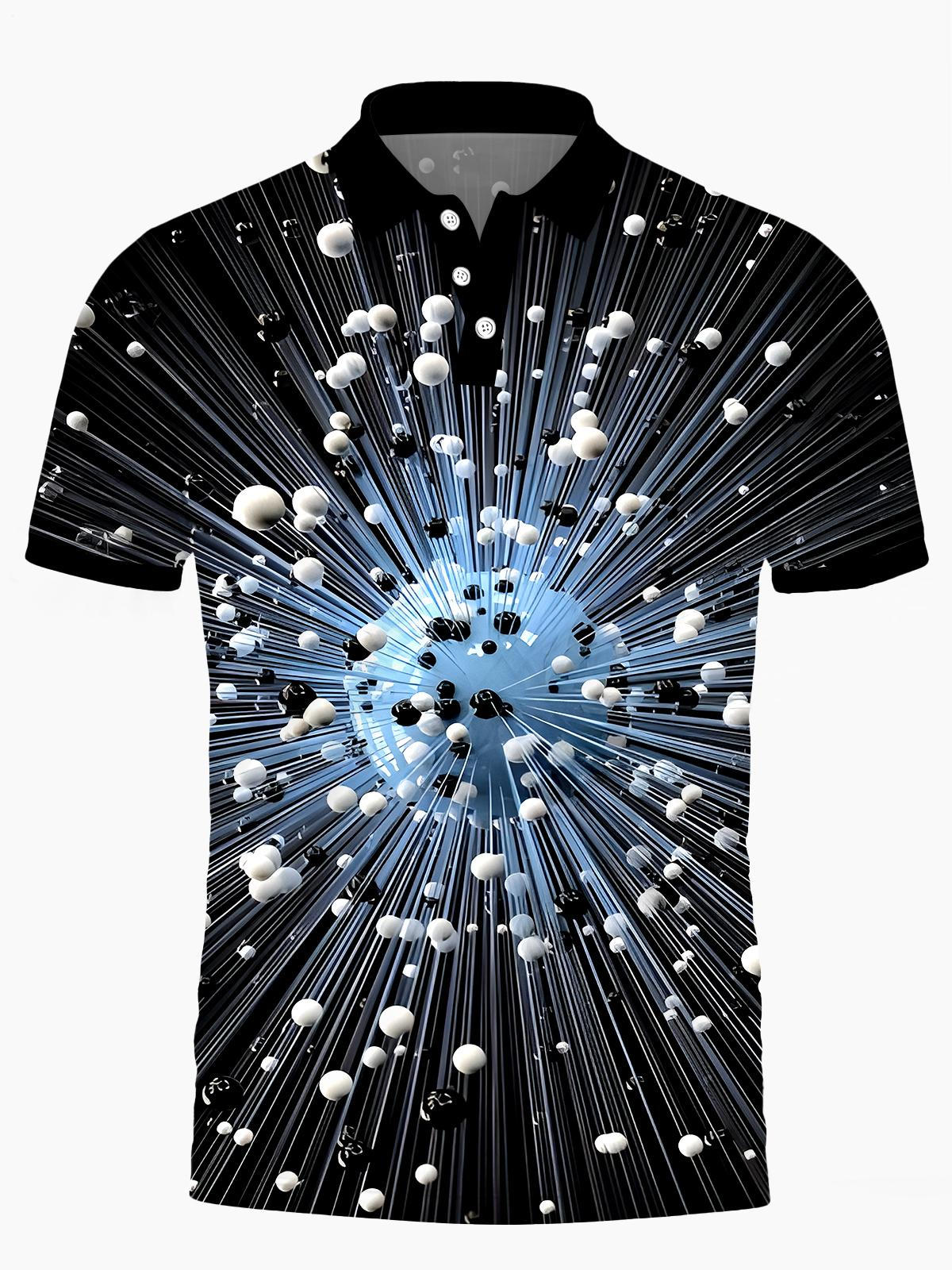 Geometrie Herren Kurzärmel -Polo -Hemd Polo -Hemd