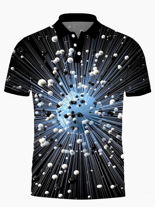 Geometrie Herren Kurzärmel -Polo -Hemd Polo -Hemd