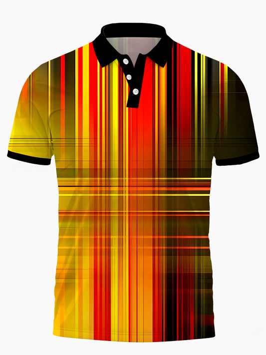Stripe Herren -Kurzärmel -Polo -Hemd Für Männer
