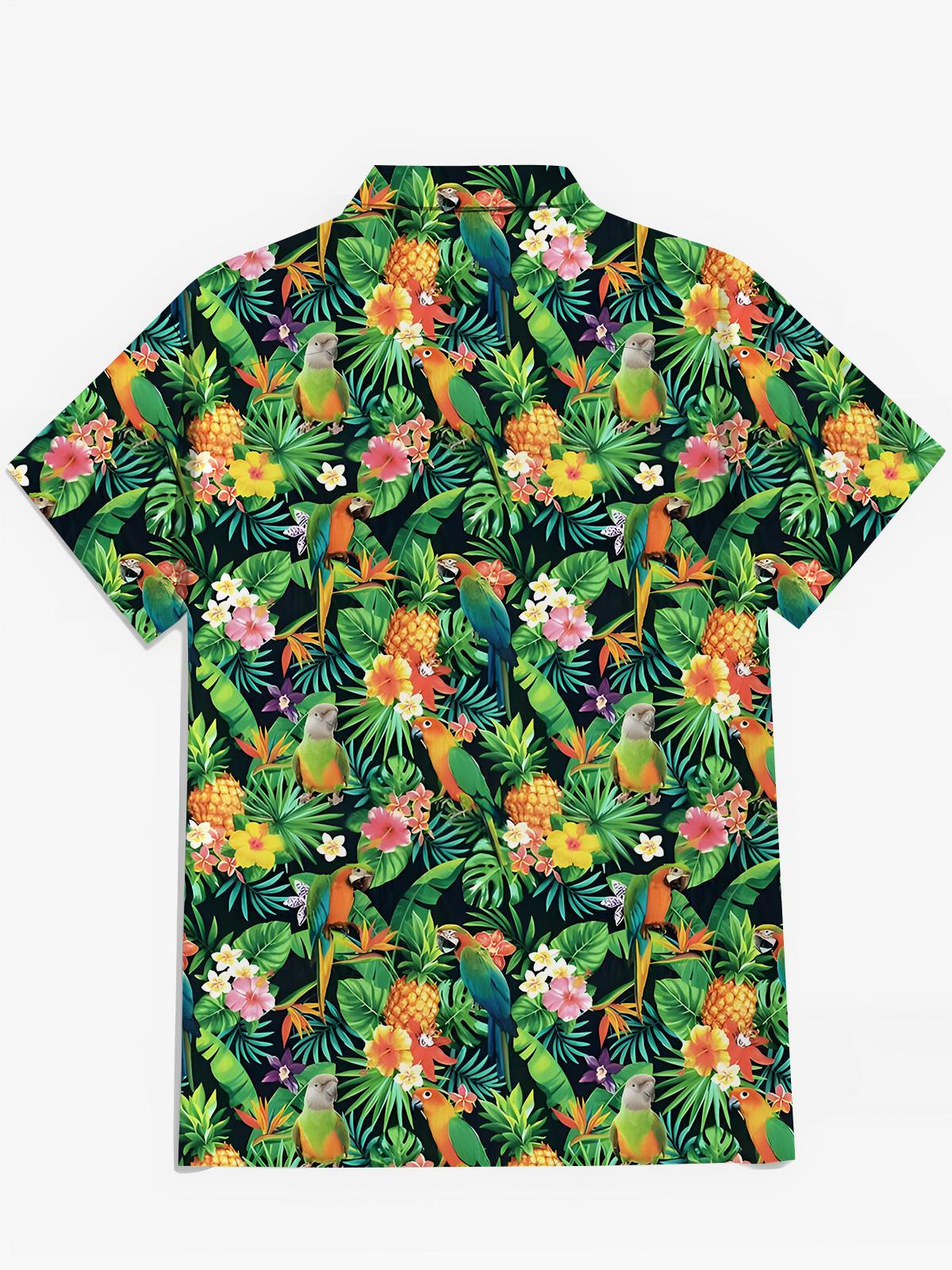 Papageien -Herren -Taschen -Kurzarmhemden