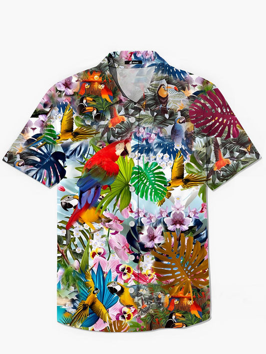 Hawaiianische Herren -Taschen -Kurzarmhemden