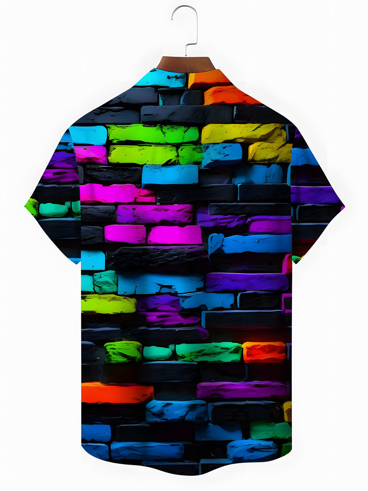 Geometrische Print -Herren -Taschen -Kurzärmel -Shirts