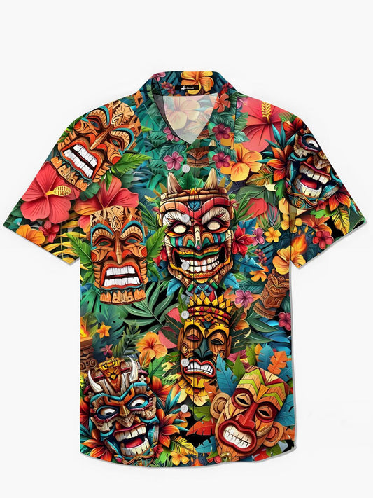 Hawaiianische Herren -Taschen -Kurzarmhemden