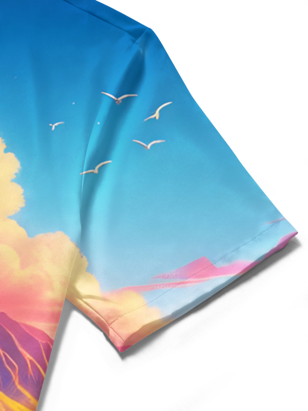 Hawaiian Beach Print Herren -Tasche Kurzarm Shirts