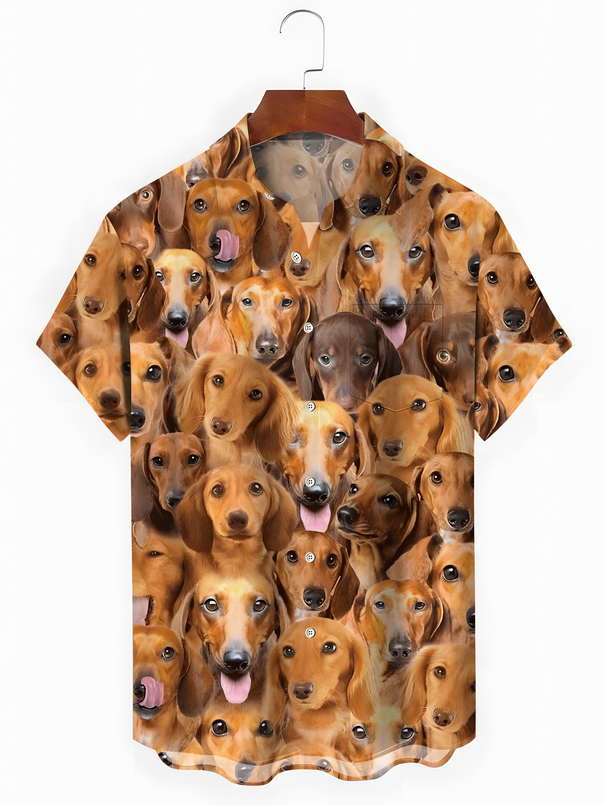 Hundedruck Herren -Tasche Kurzärmelige Hemden