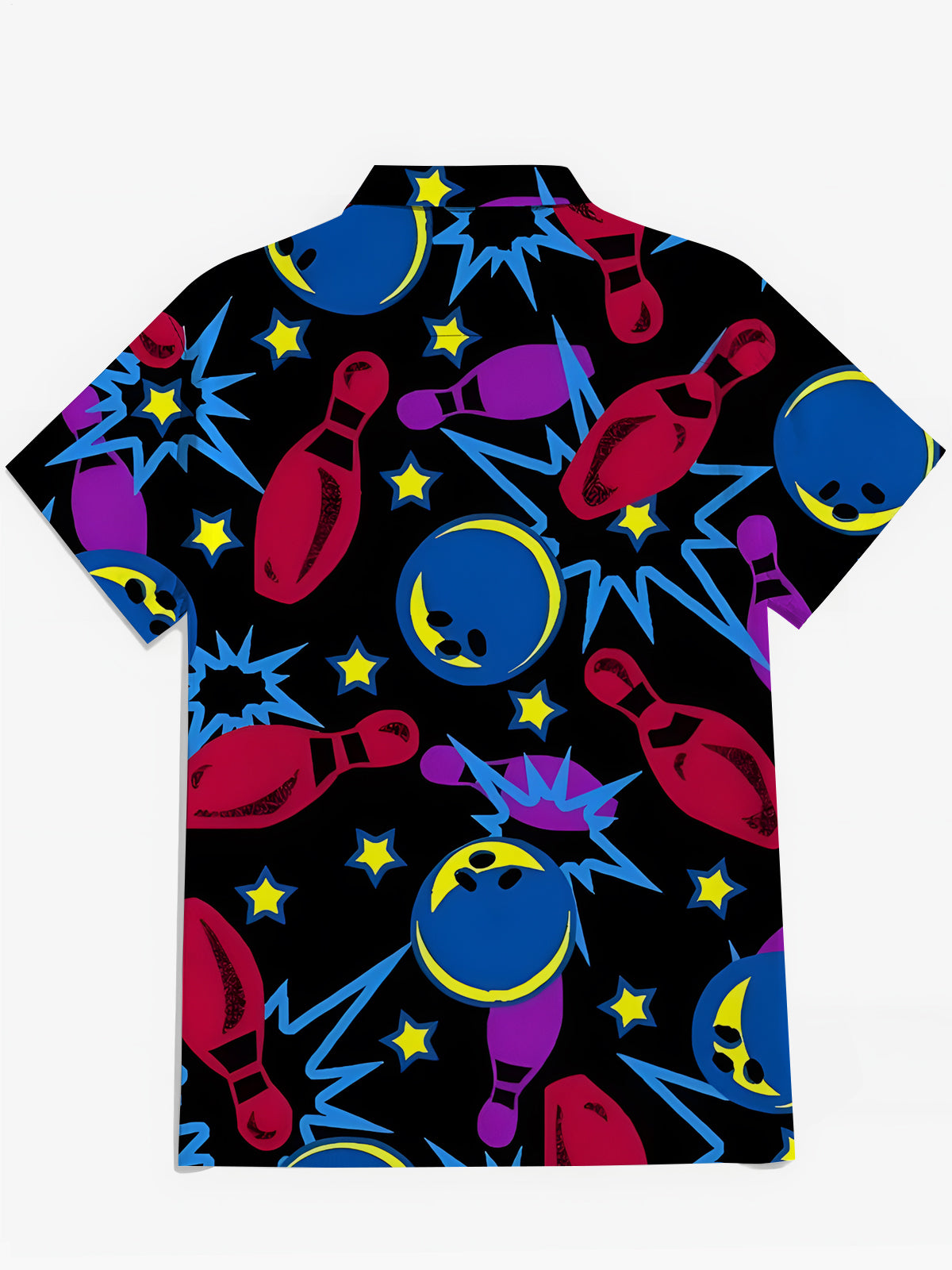 Bowling -Druck -Herren -Taschen -Kurzärmel -Hemden