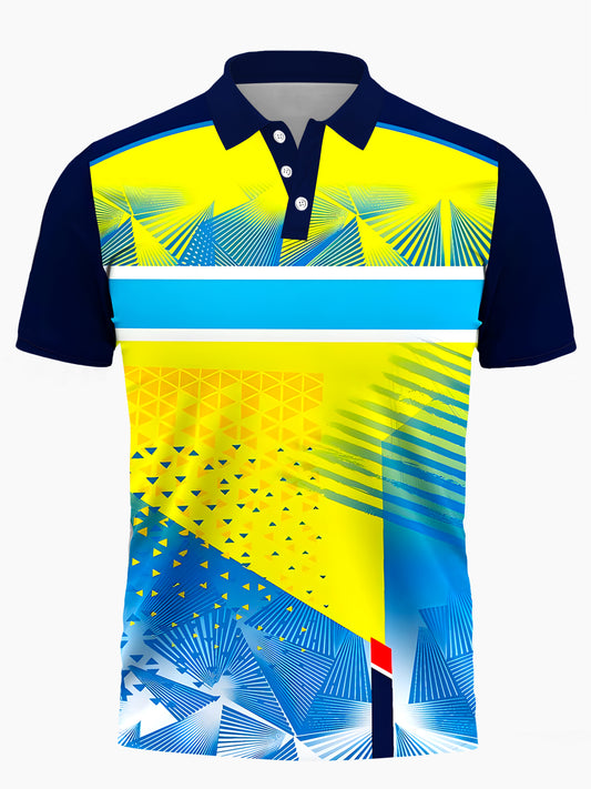 Geometrie Herren Kurzärmel -Polo -Hemd Polo -Hemd