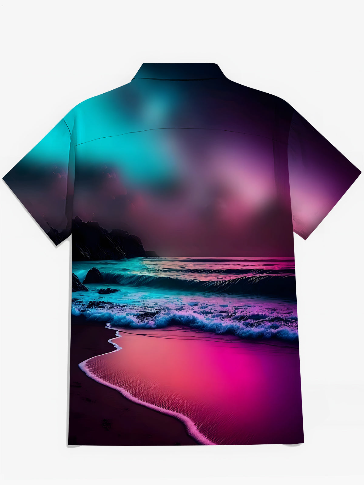 Strandlandschaftsdrucken Herren -Tasche Kurzarm Shirts