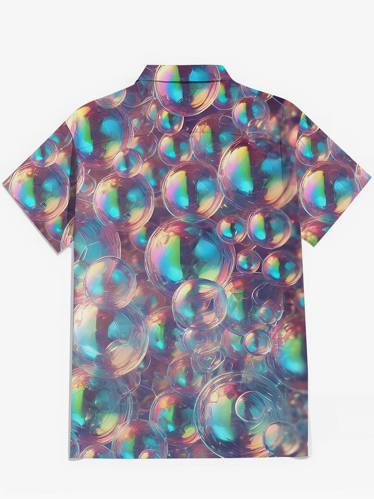 Fantastische Farbenfrohe Seife Blasen Drucken Männer Tasche Kurzarm Shirts