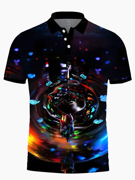 Wassertropfen -Kurzärmel -Polo -Hemd Von Herren Kurzarmknopf